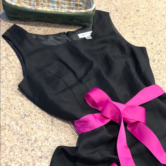 Coldwater Creek Dresses & Skirts - Coldwater Creek Black Dress Pink Ribbon